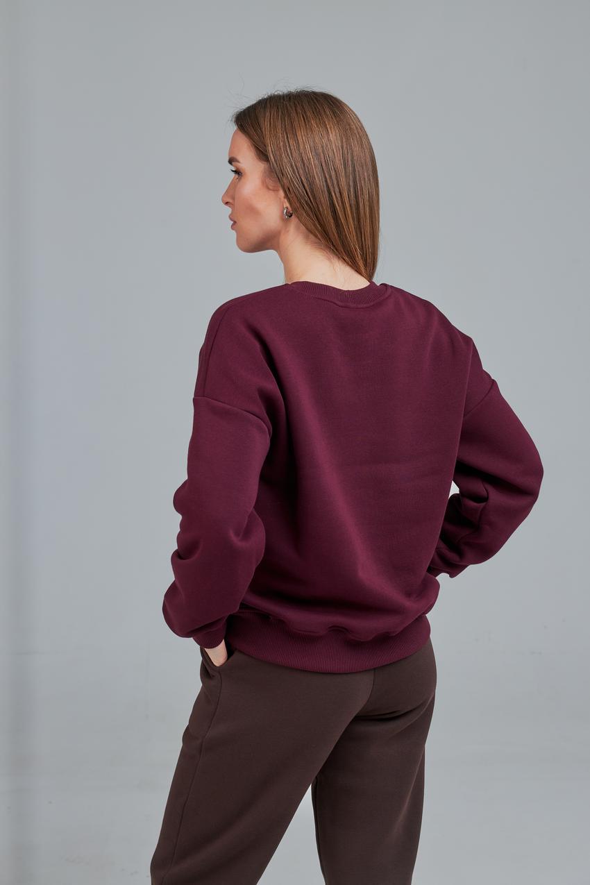 Світшот жіночий М167.4 L Вишневий (643-1-62) - фото 4 Світшот жіночий М167.4 L Вишневий (643-1-62) - фото 4