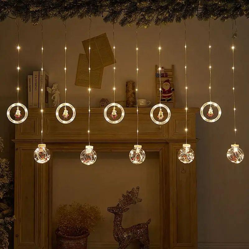 Гирлянда штора Круги и шары SF-50 3 м 10 LED с теплым свечением