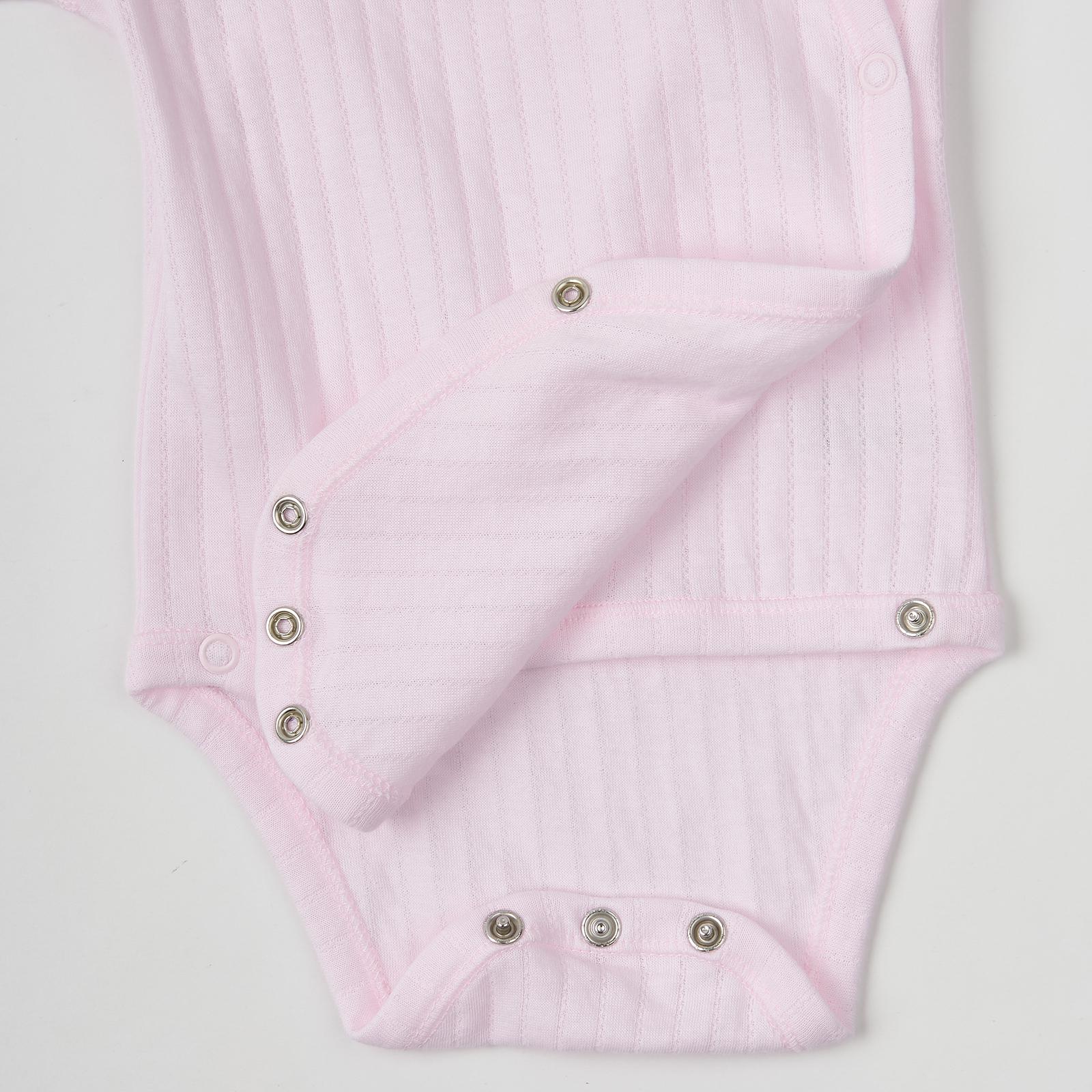 Боди с длинным рукавом на запах Ажур 56 см Розовый - фото 4 Боди с длинным рукавом на запах Ажур 56 см Розовый - фото 4