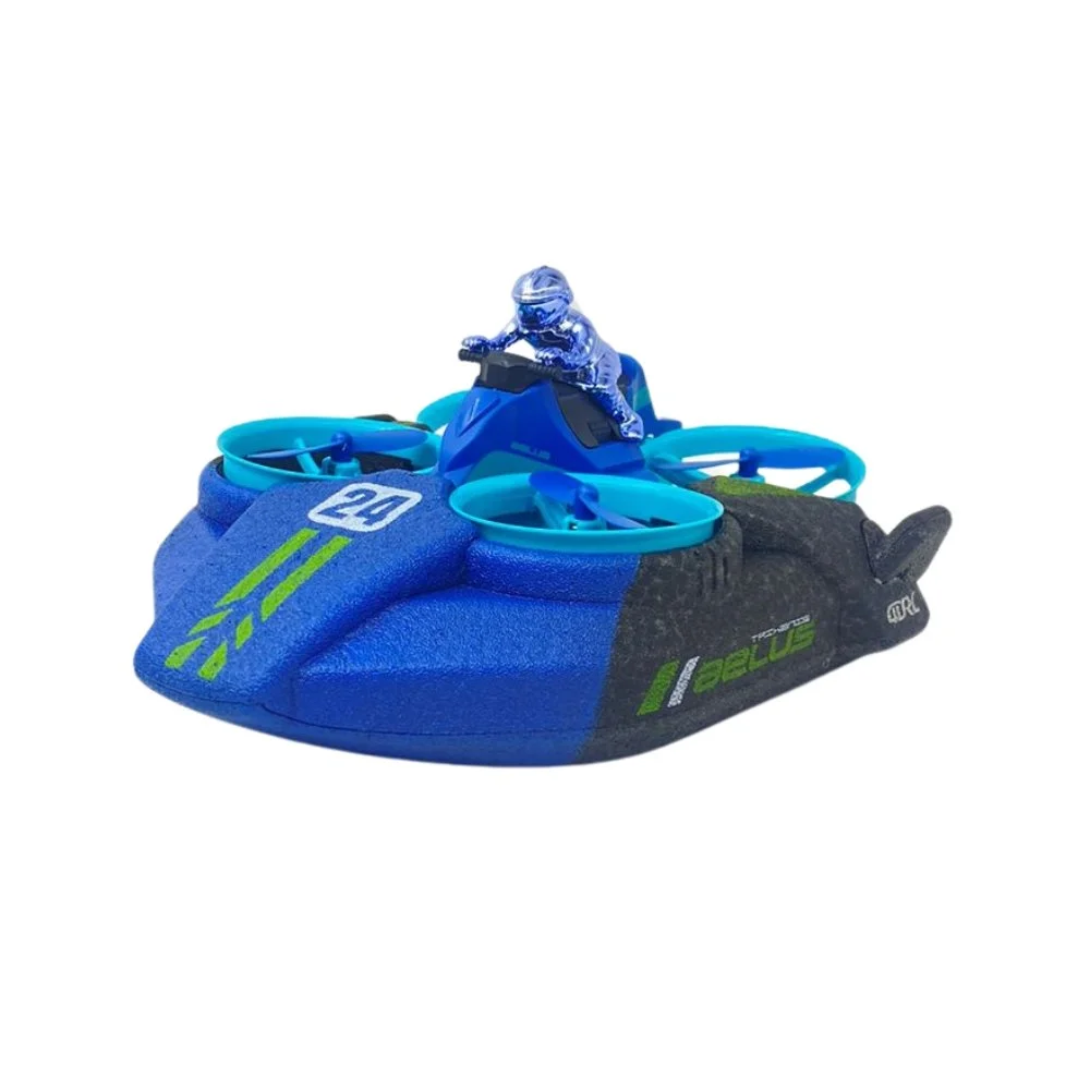 Радиоуправляемая машина-амфибия для детей от 6 лет 2,4 ГГц аккумуляторная с зарядным устройством пластик/резина 3в1 Blue (opt-105080)