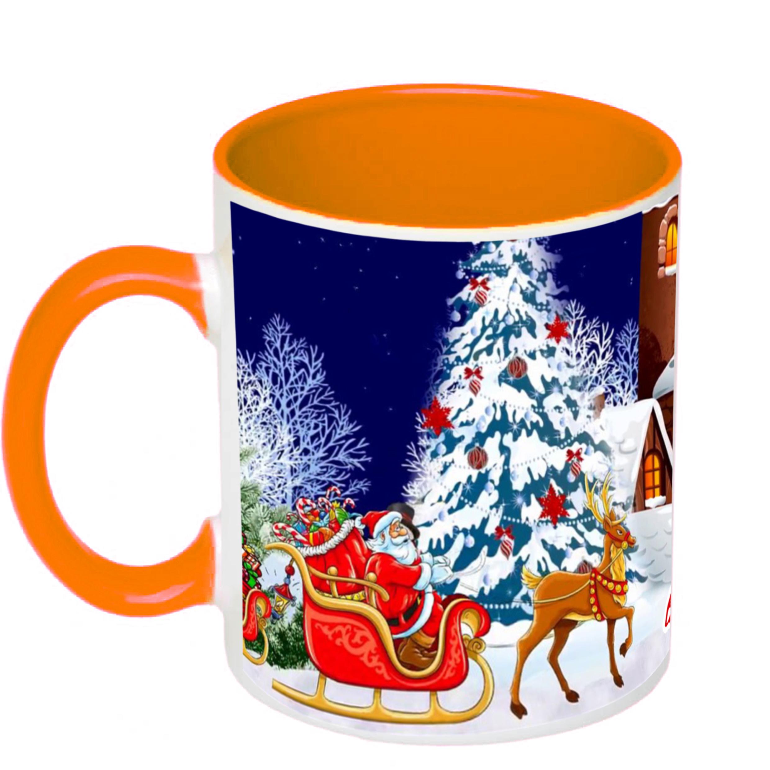 Чашка з принтом "Від святого Миколая" з ім'ям 330 мл Помаранчевий (16602) - фото 2