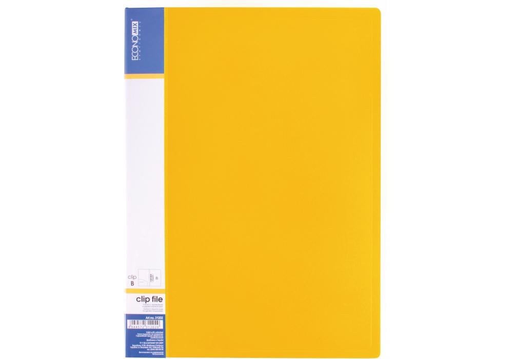 Папка Economix с зажимом А4 пластик Желтый (E31202-04)