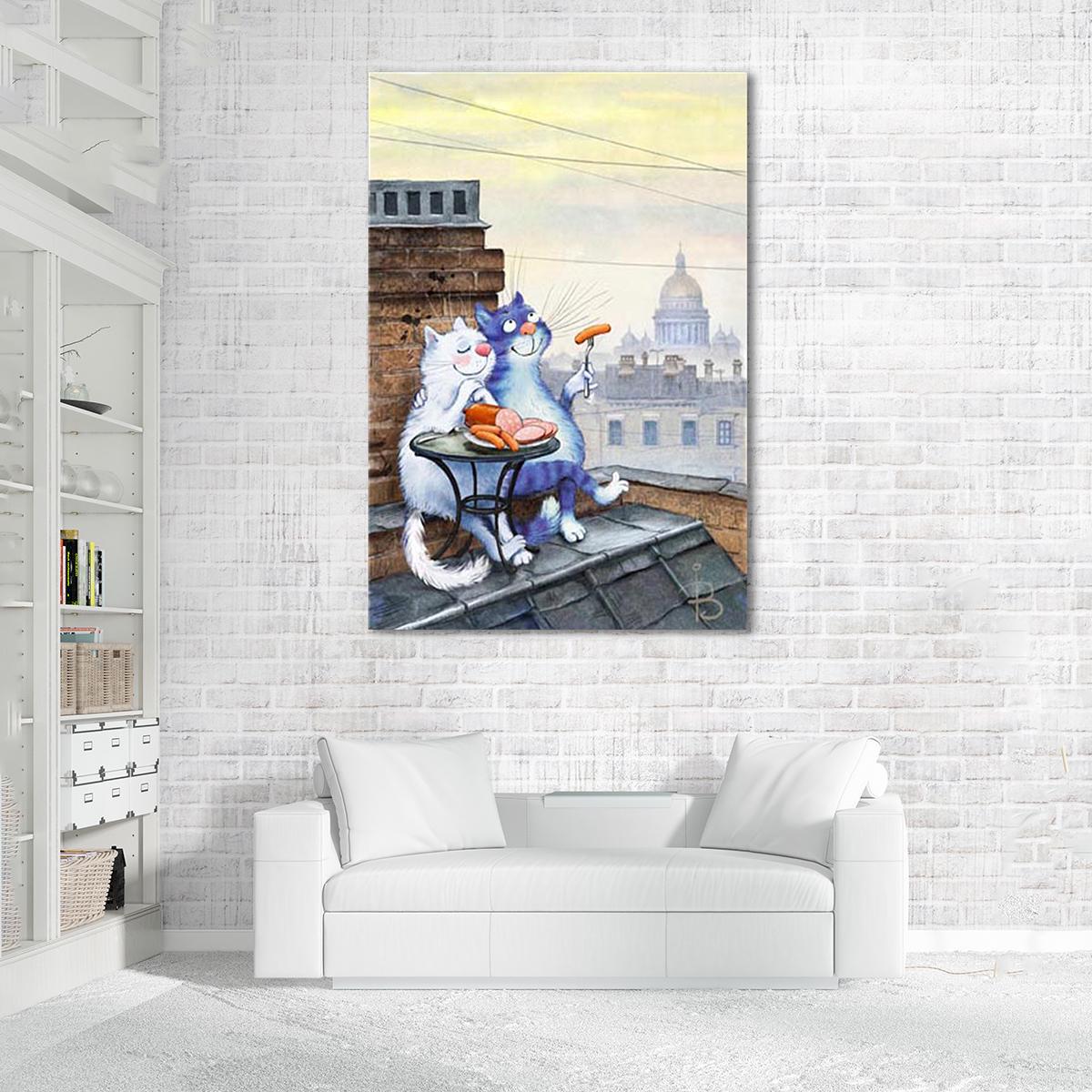 Модульная картина Романтика на крыше 1 модуль 40х60 см