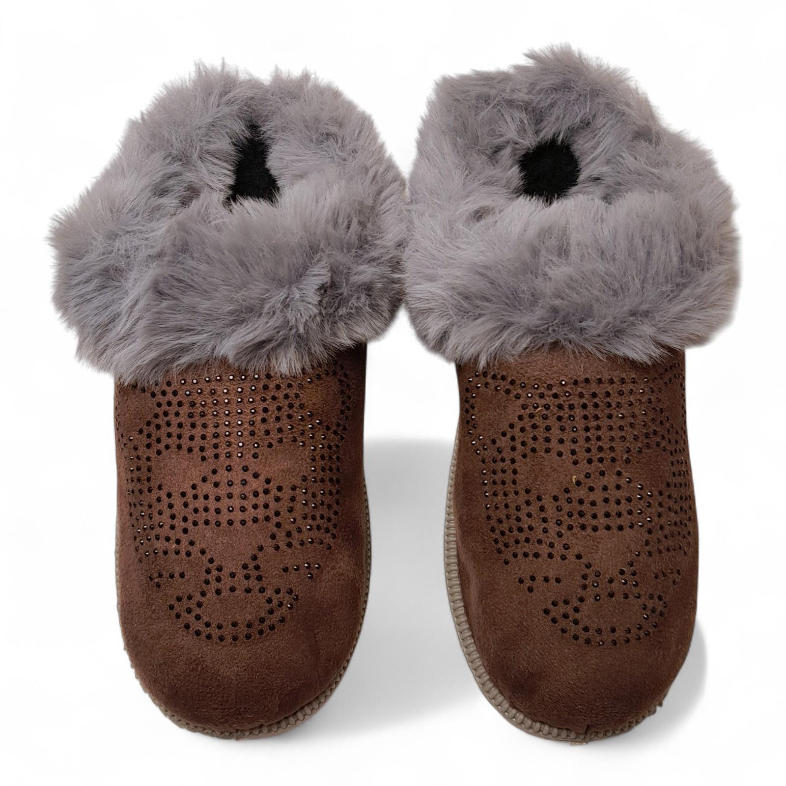 Домашние тапочки женские теплые Progress р. 38 24 см Коричневый (2786459714) - фото 8