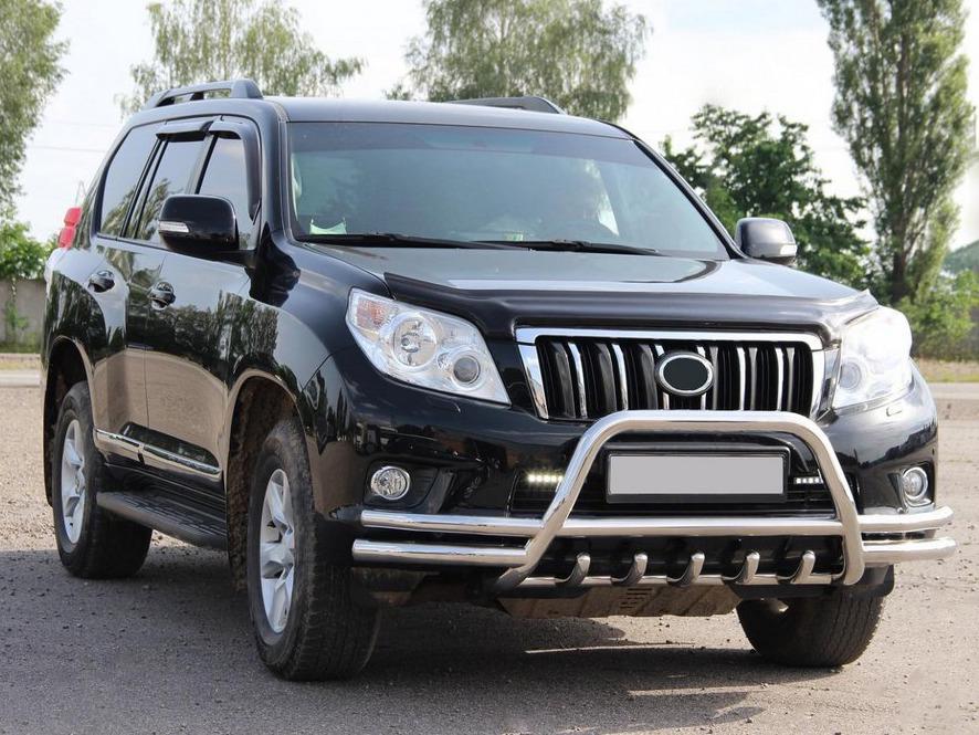 Кенгурятник WT003-2-Plus CAN для Toyota Land Cruiser Prado 150 нержавеющая сталь Хром