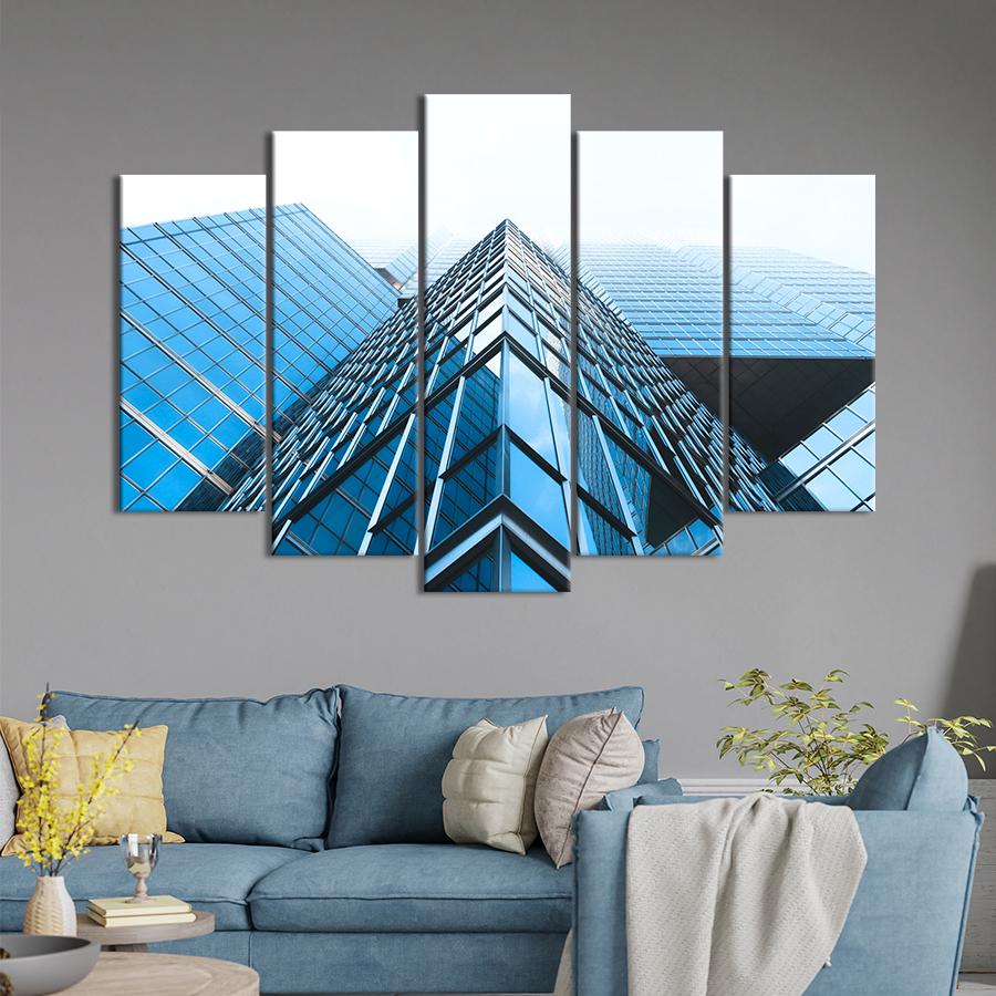 Картина город Красивый небоскрёб из стекла 137x85 см (A788-5)
