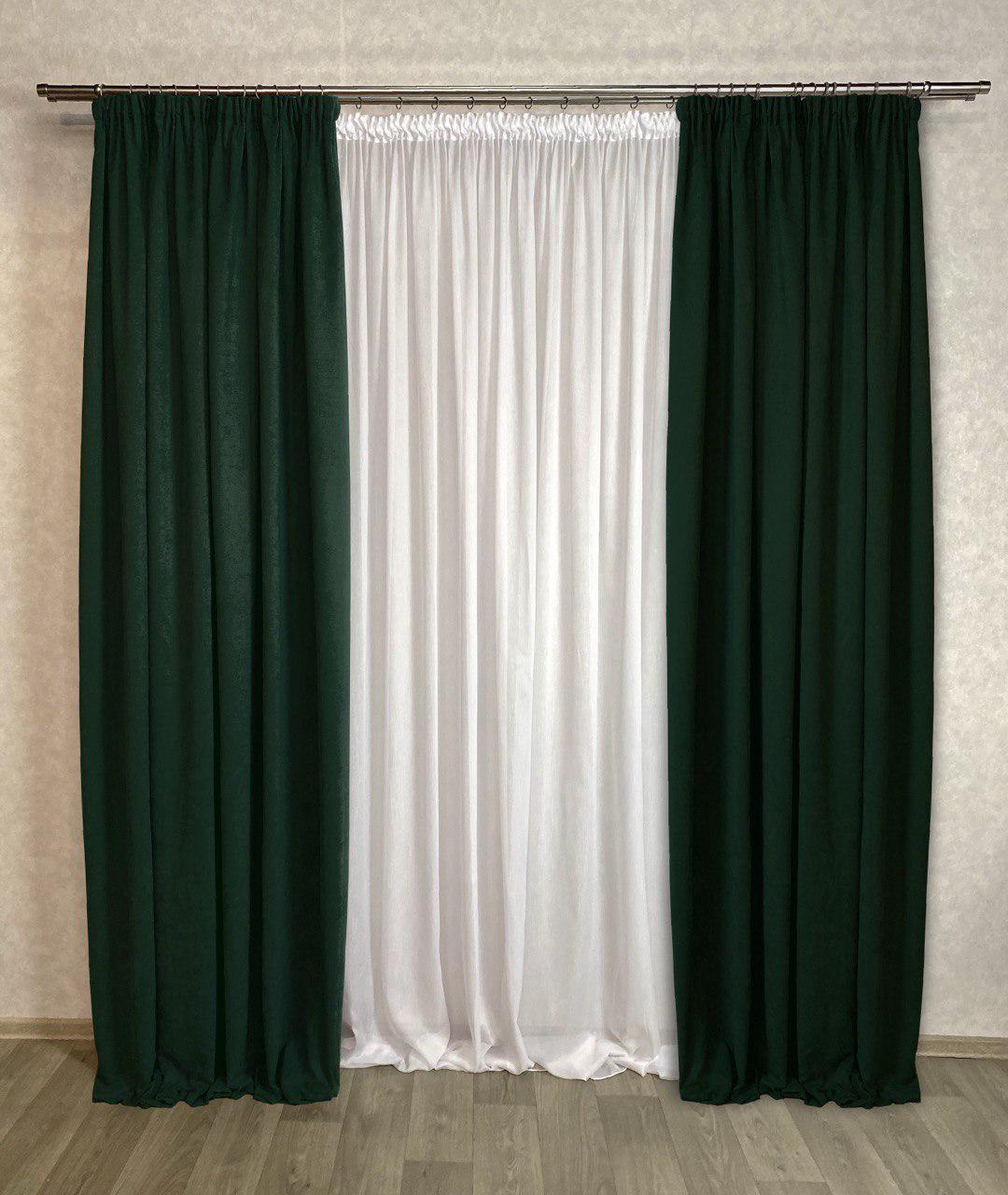 Комплект штор Diamond микровелюр 150х280 см 2 шт. Изумрудный