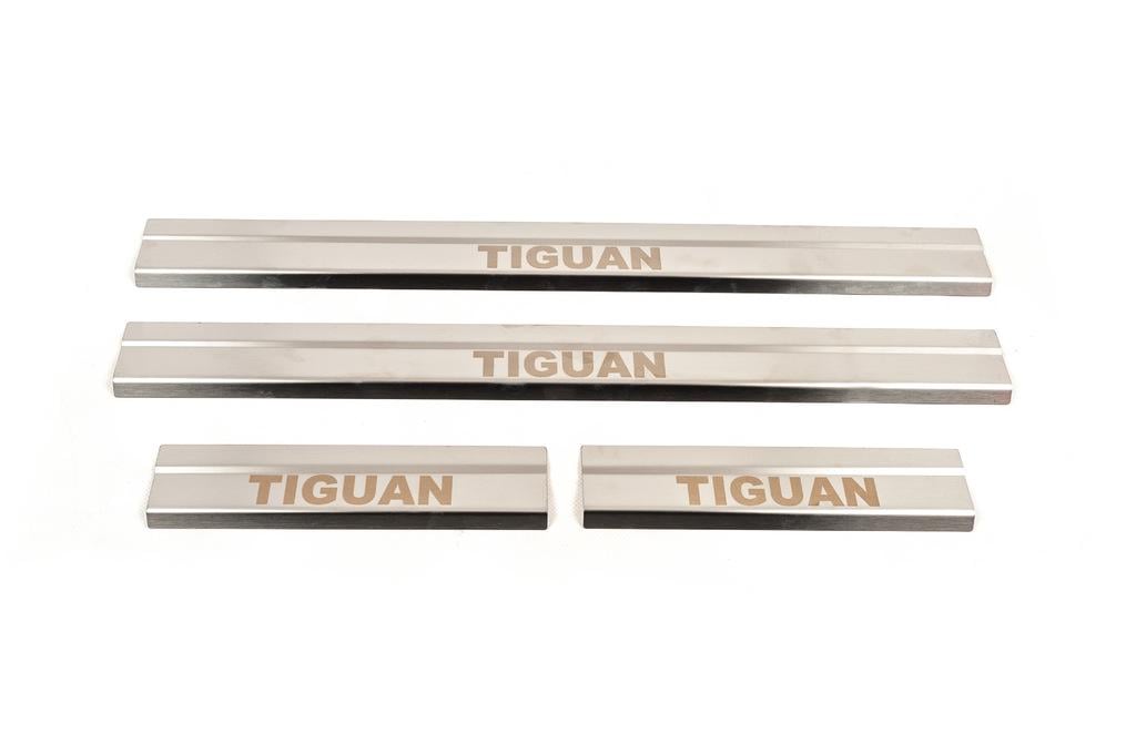 Накладки на пороги Carmos для Volkswagen Tiguan 2007-2016 гг. нержавеющая сталь