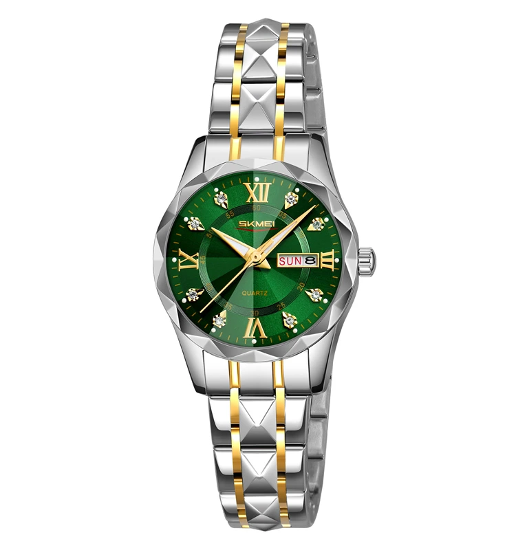 Наручний годинник Skmei 9370TGDGN Silver/Gold/Green