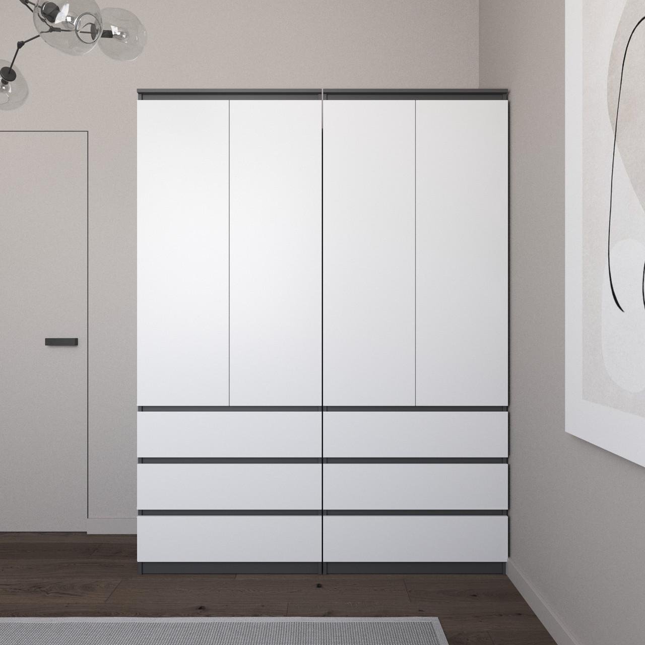 Меблевий комплект для одягу Вайс R9/R16 1604х500х2110 мм Антрацит/Білий фасад (30845334) - фото 1