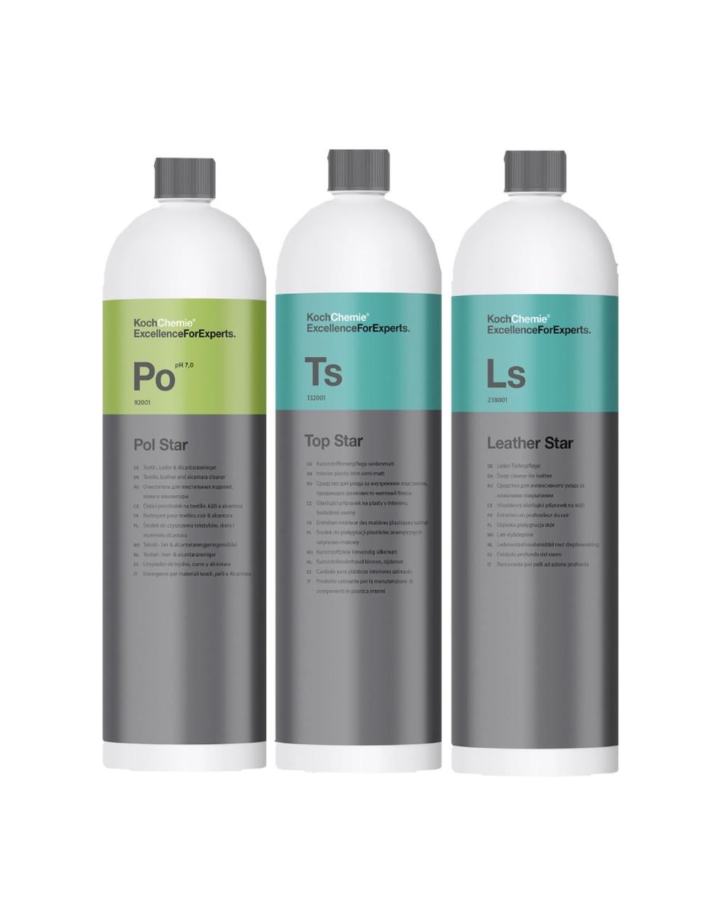 Набор для химчистки и ухода за интерьером Pol Star Po Top Star Ts Leather Star Ls KochChemie на разлив 100 мл
