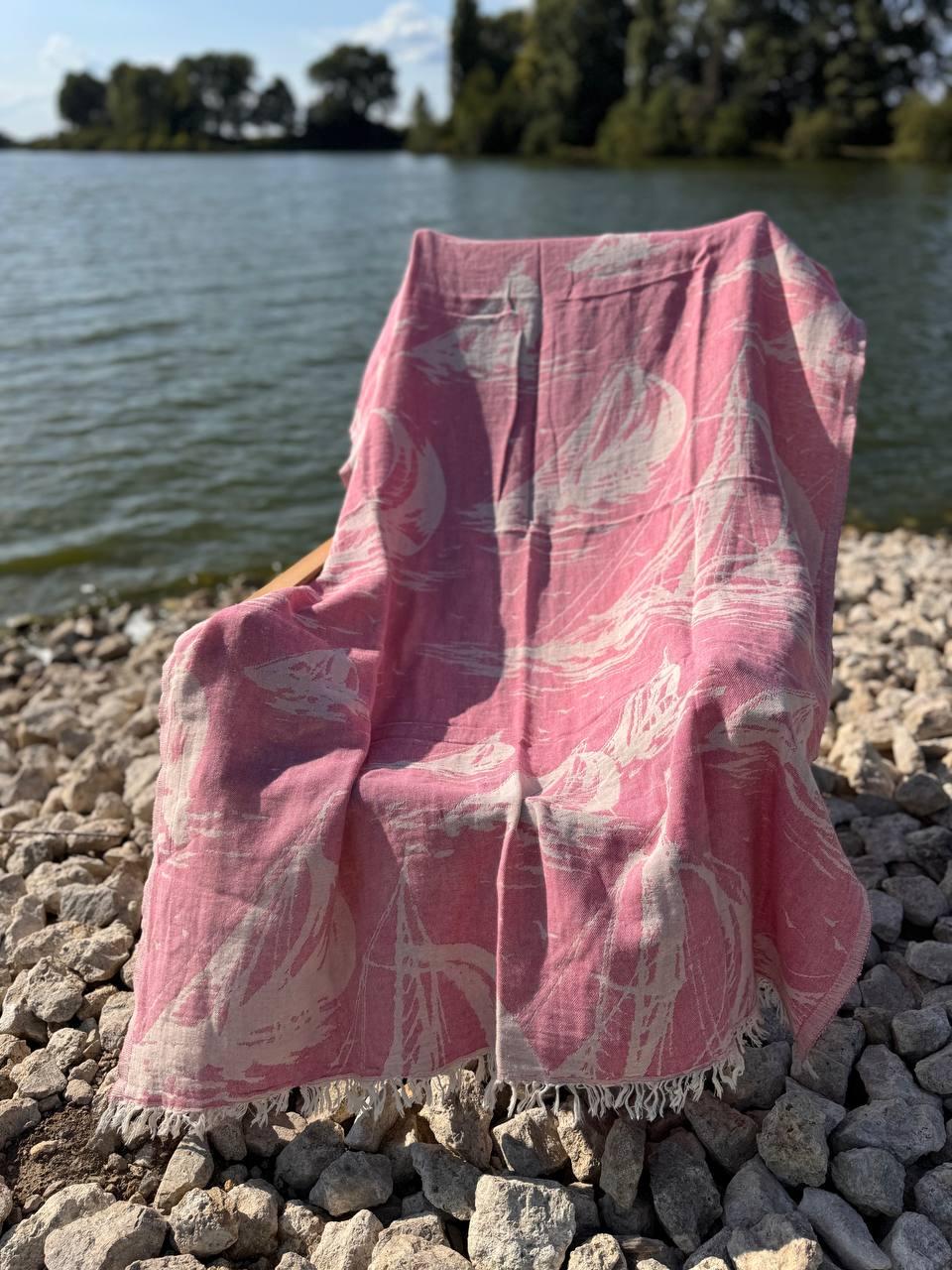 Покрывало гипоаллергенное хлопковое 100х180 см Розовый (П4К-AL-peshtamel-002-02) - фото 5 Покрывало гипоаллергенное хлопковое 100х180 см Розовый (П4К-AL-peshtamel-002-02) - фото 5