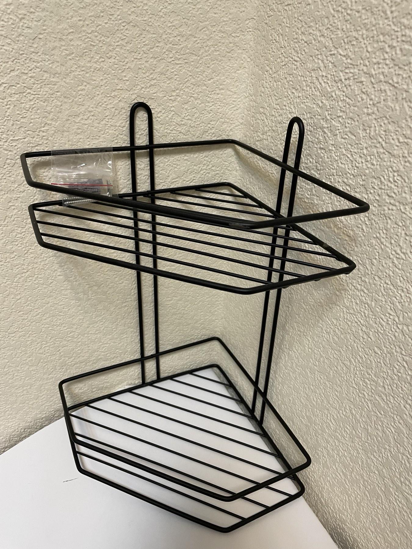 Полка угловая MOBILITY 2-х ярусная для ванной комнаты 32,5х19,5х19,5 см Черный (26650476) - фото 2