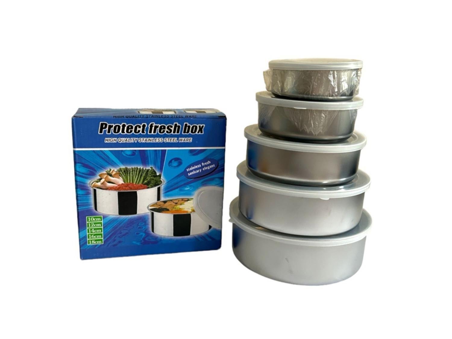 Набір контейнерів із нержавіючої сталі з кришками 5 шт. (86872) - фото 3 Набір контейнерів із нержавіючої сталі з кришками 5 шт. (86872) - фото 3