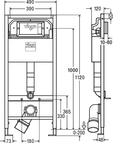 Комплект инсталляции для унитаза 3в1 Viega Prevista Dry (771973+460440+773762) - фото 3