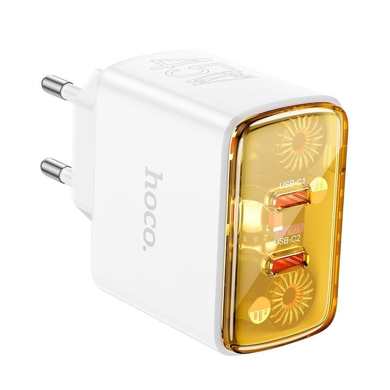 Зарядное устройство сетевое Hoco Smart charger CS43A 45 Вт 2хUSB-C Белый (609611)