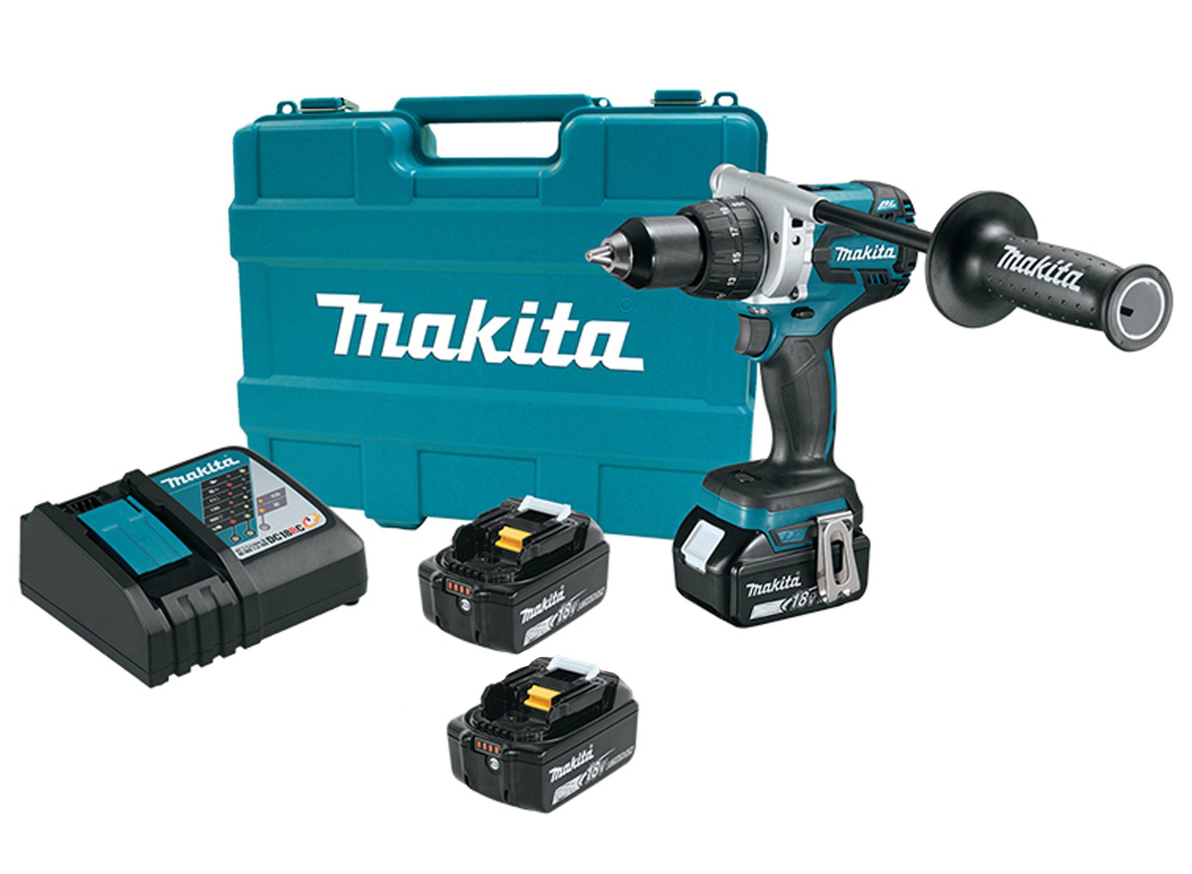 Аккумуляторная дрель-шуруповерт Makita DDF481RFE3 LXT + 3 АКБ 3 Ah + З/У + кейс (18В, 125/60 Нм) электрический ручной бесщеточный шуруповерт (4093)