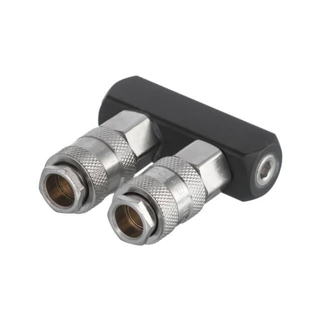 Розгалужувач повітря 1/4" Intertool на 2 виходи прямий зі швидкороз'ємними з'єднаннями 10 бар (PT-1854)