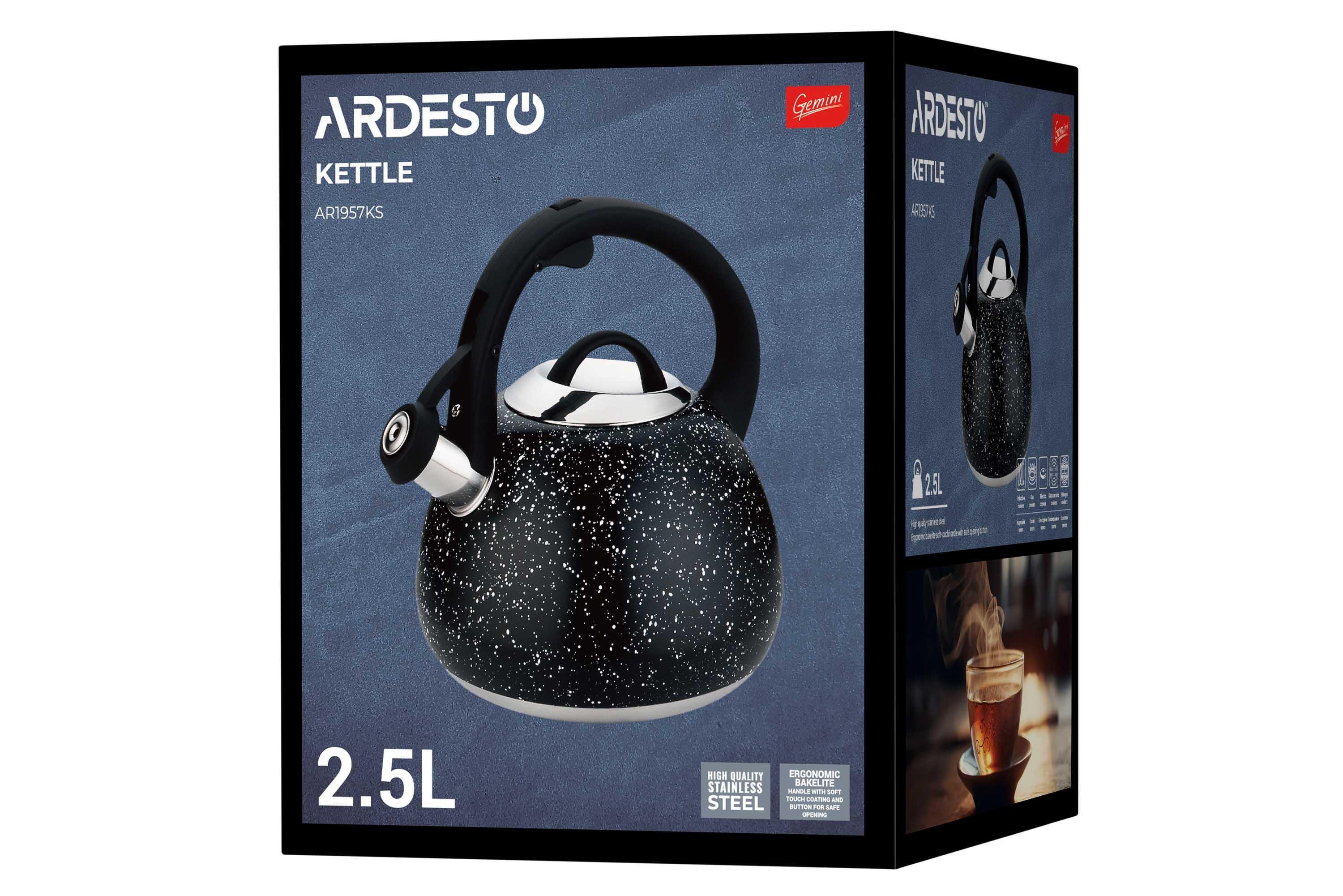 Чайник Ardesto Gemini 2,5 л Черный (30393097) - фото 6