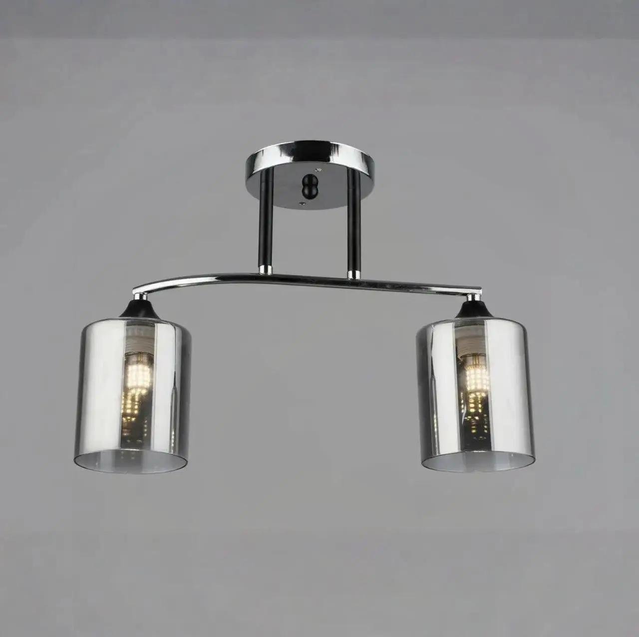 Люстра стельова Valeso на два затемнених плафони Е27 IP20 B K2301/2 Чорний/Хром (28686660)