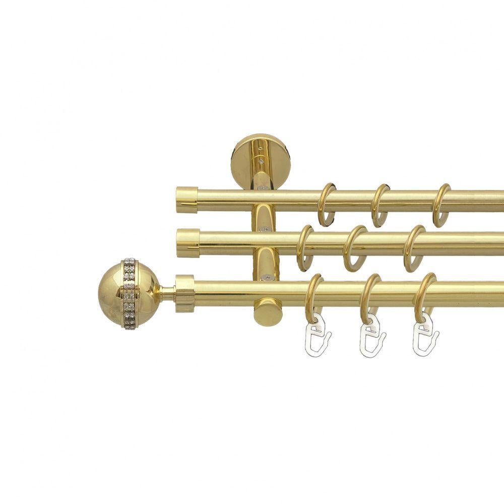 Карниз Orvit Авея трехрядный гладкий 20 мм 240 см Золотой (00-00014621)