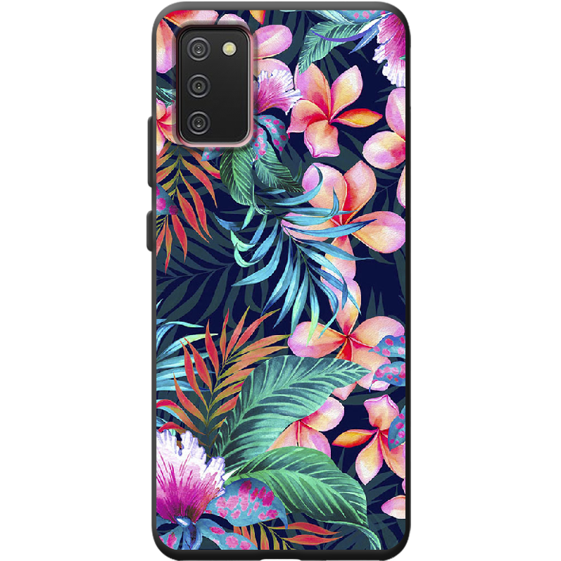 Чохол BoxFace Samsung A025 Galaxy A02S flowers in the tropics Чорний силікон (41511-up1971-42013)