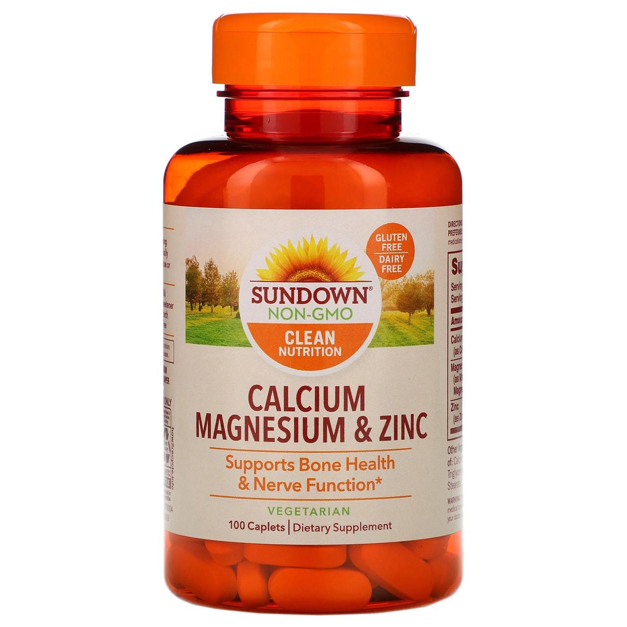 Кальций Магний Цинк Sundown Naturals Calcium Magnesium Zinc 100 таблеток