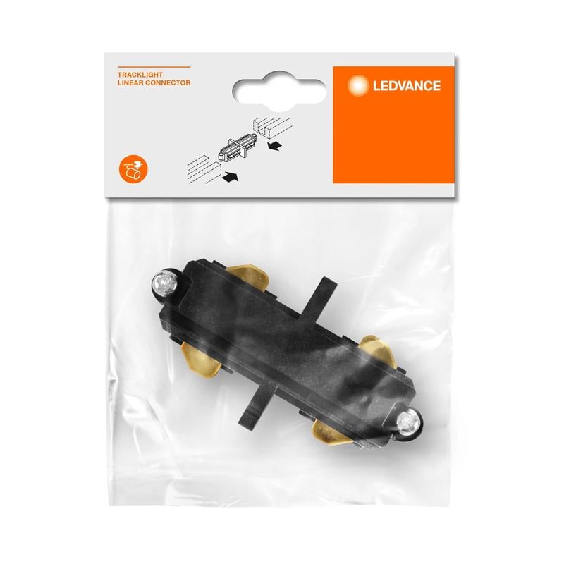Соединитель прямой для однофазного шинопровода Ledvance TrackLight I-CON 108,5x20,5x34 мм Черный (4099854395505)