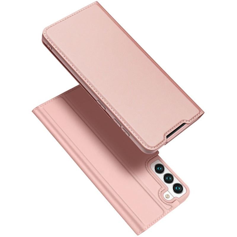 Противоударный чехол-книжка Dux Ducis с карманом для визиток для Samsung Galaxy S22+ Rose Gold