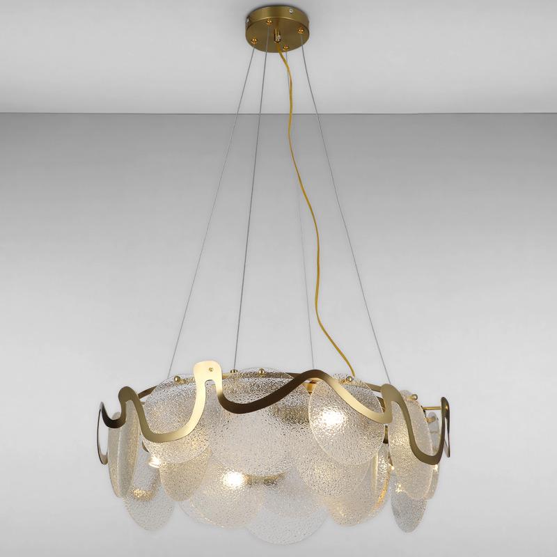 Люстра подвесная Light House LS-16096/8 BRZ+WH на восемь ламп Золото