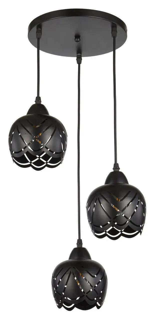 Подвесной светильник Valeso Interees на круглой основе под три лампы Е27 IP20 Черный (V-6166-3 BK)