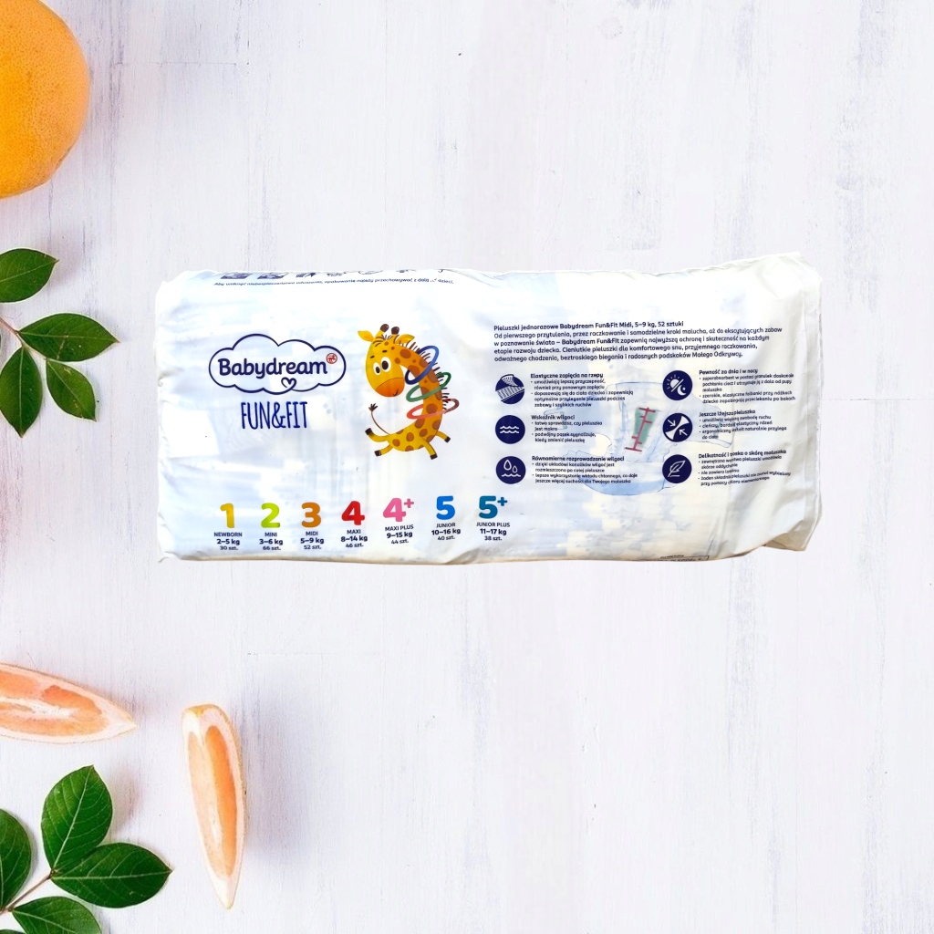 Підгузки Babydream Fun&Fit 3 Midi 5-9 кг 52 шт. - фото 2 Підгузки Babydream Fun&Fit 3 Midi 5-9 кг 52 шт. - фото 2