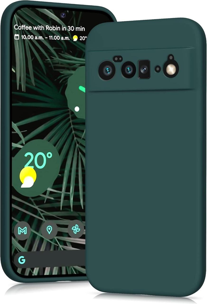Силіконовий чохол для Google Pixel 6 Pro (з мікрофіброю всередині) Темно-зелений - фото 1 Силіконовий чохол для Google Pixel 6 Pro (з мікрофіброю всередині) Темно-зелений - фото 1