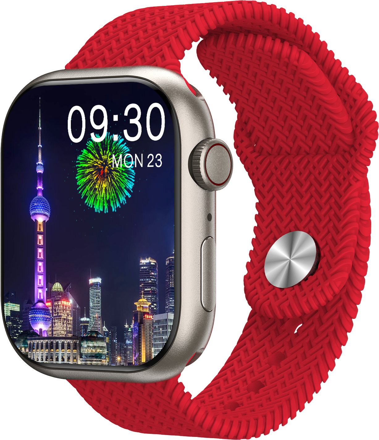 Cмарт-годинник AirPro HK9 Pro AmoLED Premium Series 8 з мікрофоном/тонометром 45 мм Red/Aluminium (94ecd8bd)