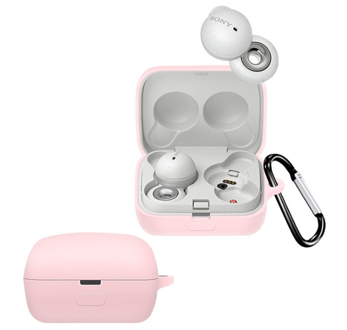 Чохол-накладка DK Silicone Candy Friendly з карабіном для Sony LinkBuds WF-L900 Pink - фото 2