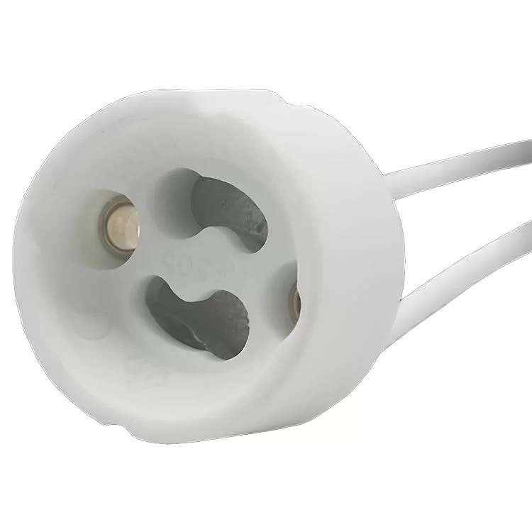 Электрический патрон для лампы под цоколь GU10 керамический прямой (20798-е)