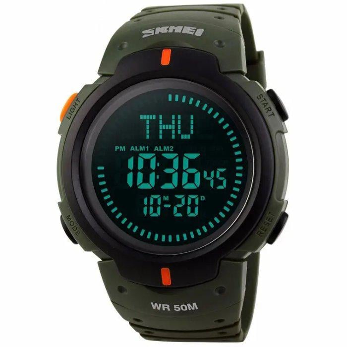 Часы мужские тактические Skmei Kompass Nano с компасом из поликарбоната 55х16 мм Хаки (150-96-2020)