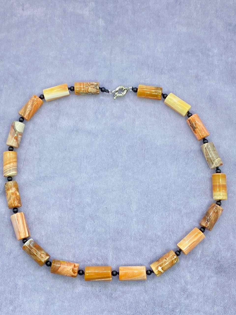 Намисто агат 46 см Коричневий (9900)