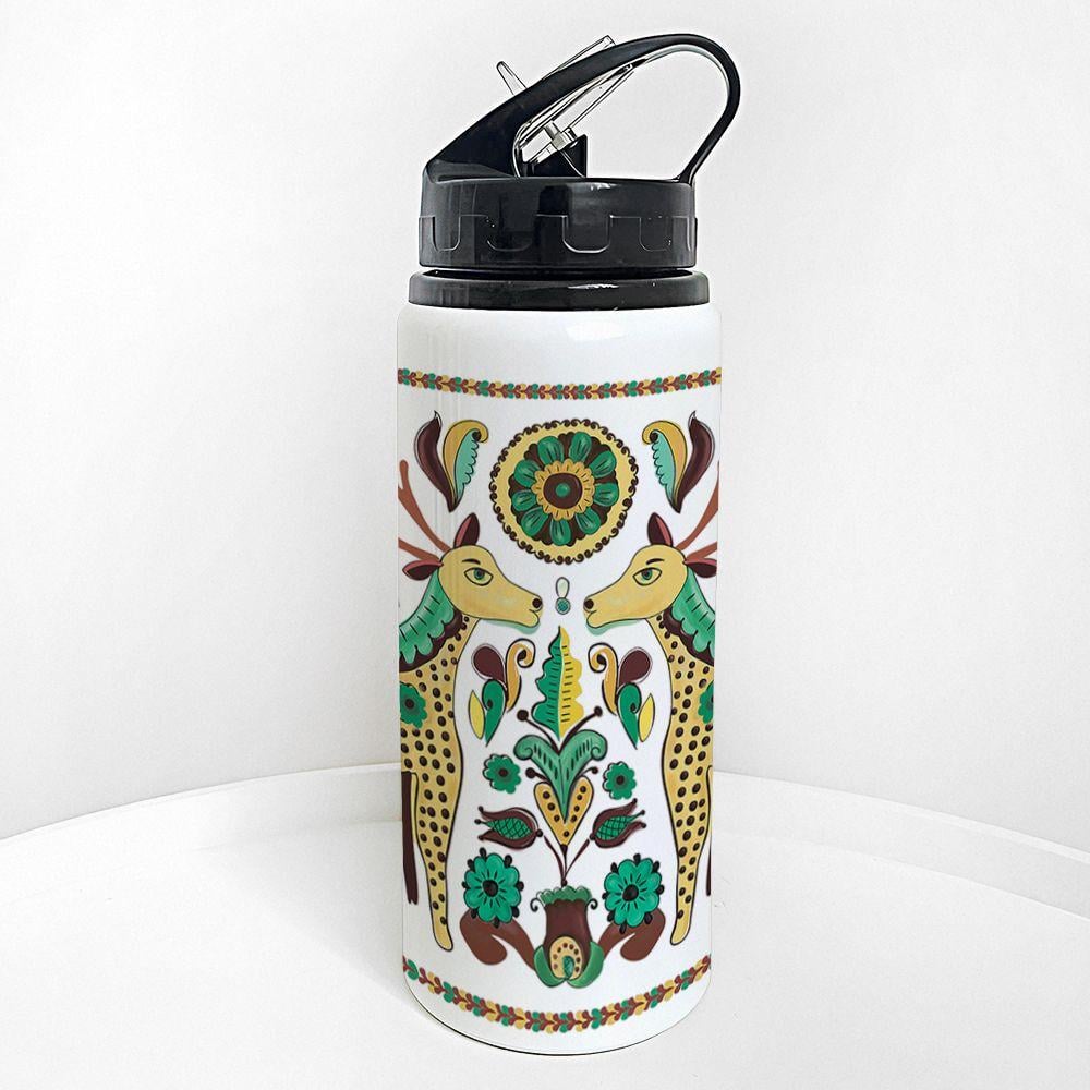 Бутылка для воды с трубочкой Presentville "Елени Косовской мотив" 600 мл (PLV_25A036)