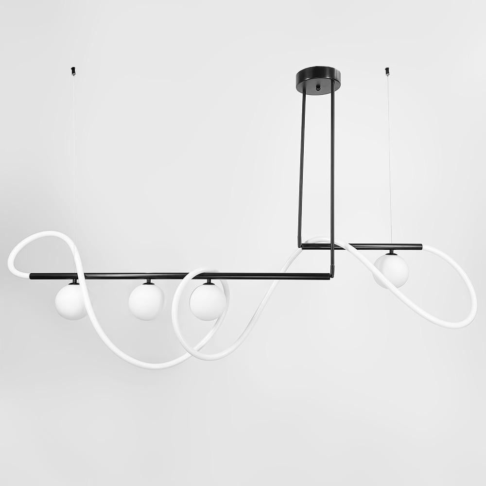 Люстра удлиненная с 4-мя плафонами и неоном 180 см (Y 906-1800 BK)