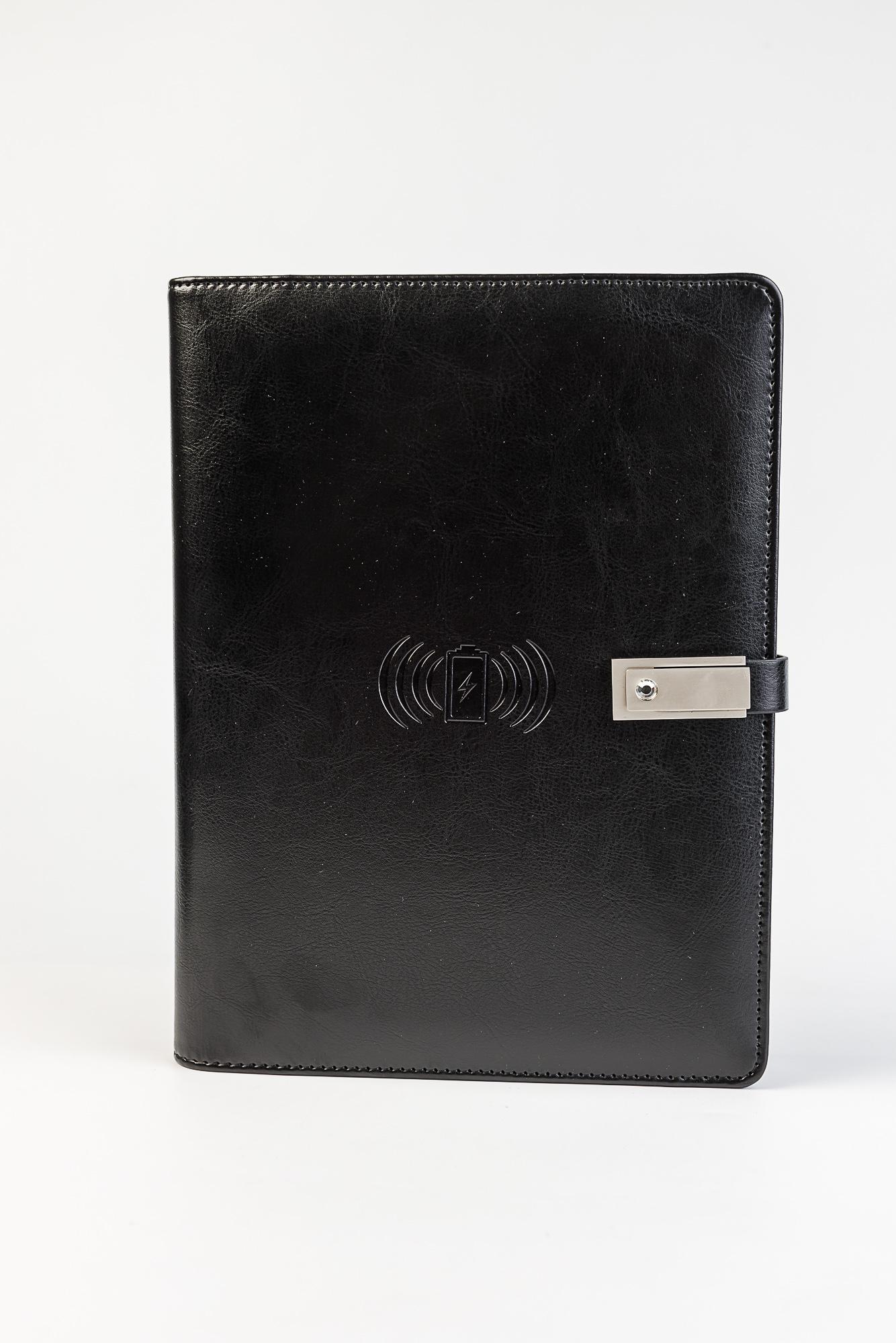 Блокнот із бездротовою зарядкою Powerbank 8000 mAh із флешкою 16 Гб Чорний (28_2114) - фото 12