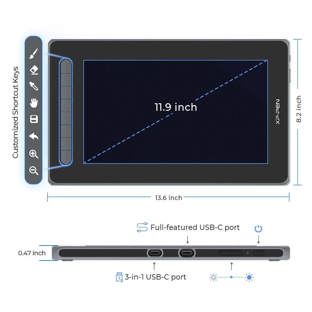 Графічний планшетний XPPen Artist 12 2nd Gen з 127% sRGB 8 клавішами швидкого доступу 12" (1863432582) - фото 5