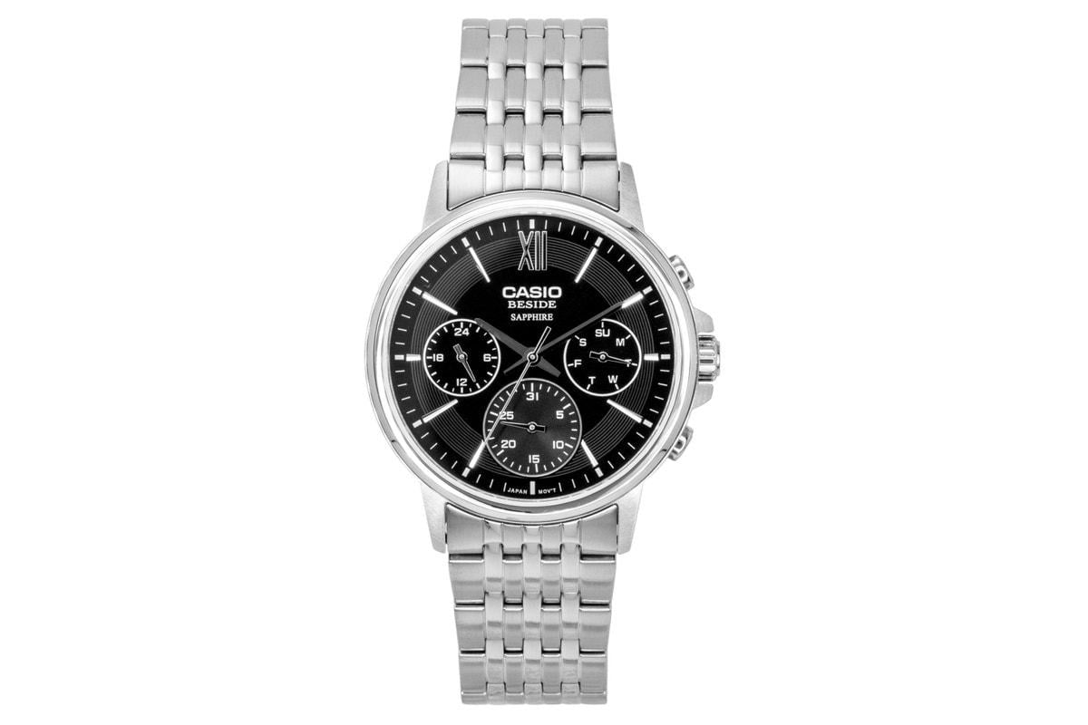 Годинник чоловічий Casio BMS-300D-1A сапфірове скло чорний циферблат