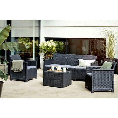 Комплект садовой мебели Keter Elodie 5 seater set Графитовый (253923) - фото 2