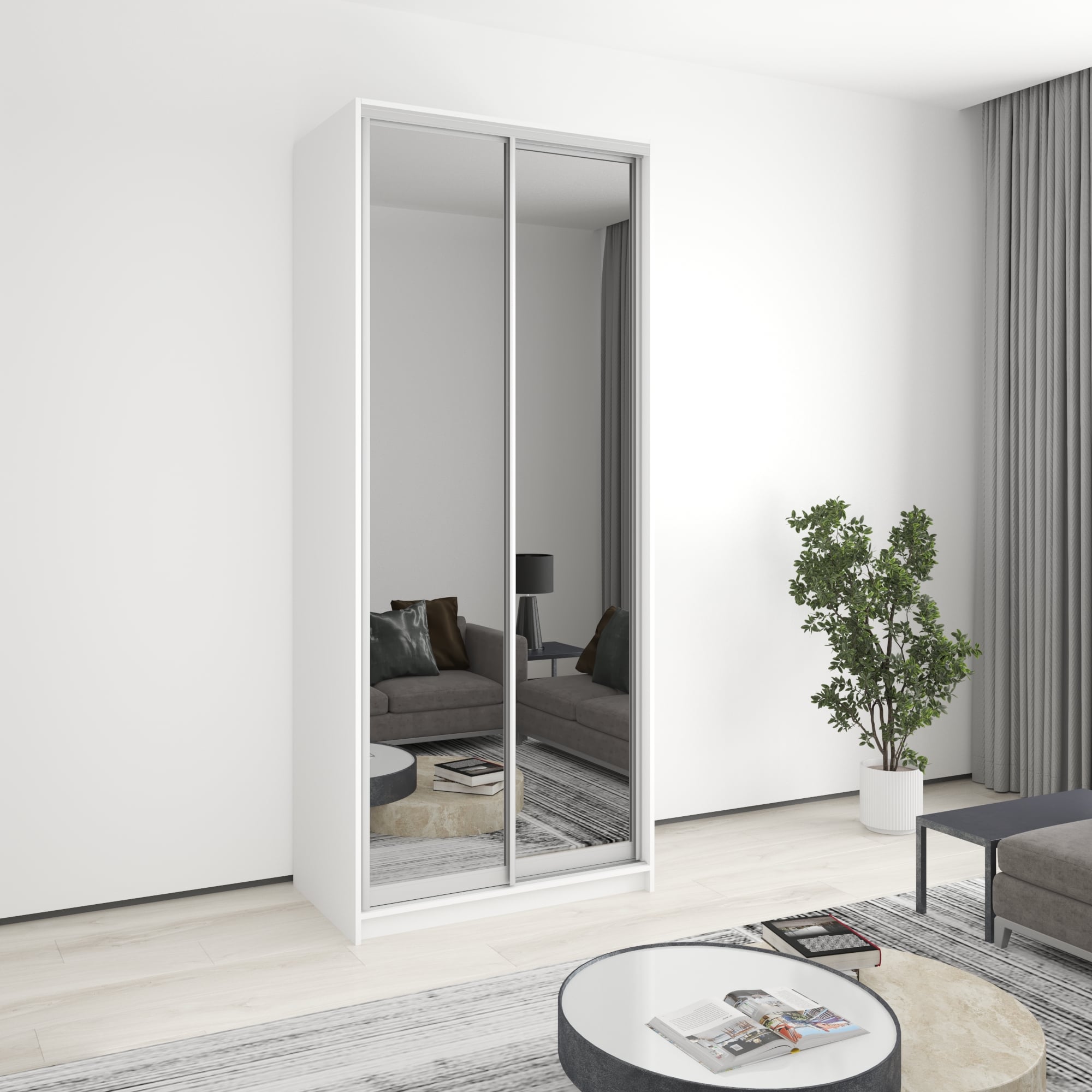 Шкаф-купе двухдверный Mebel Star Стандарт AL MBS-3789 100х45х240 см Аляска белый (1004973) Шкаф-купе двухдверный Mebel Star Стандарт AL MBS-3789 100х45х240 см Аляска белый (1004973)