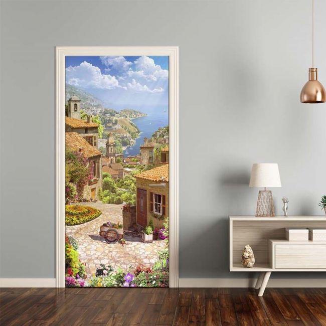 Наклейка интерьерная на двери Sticker Wall SW-00000904 Улица на горах 104х210 см