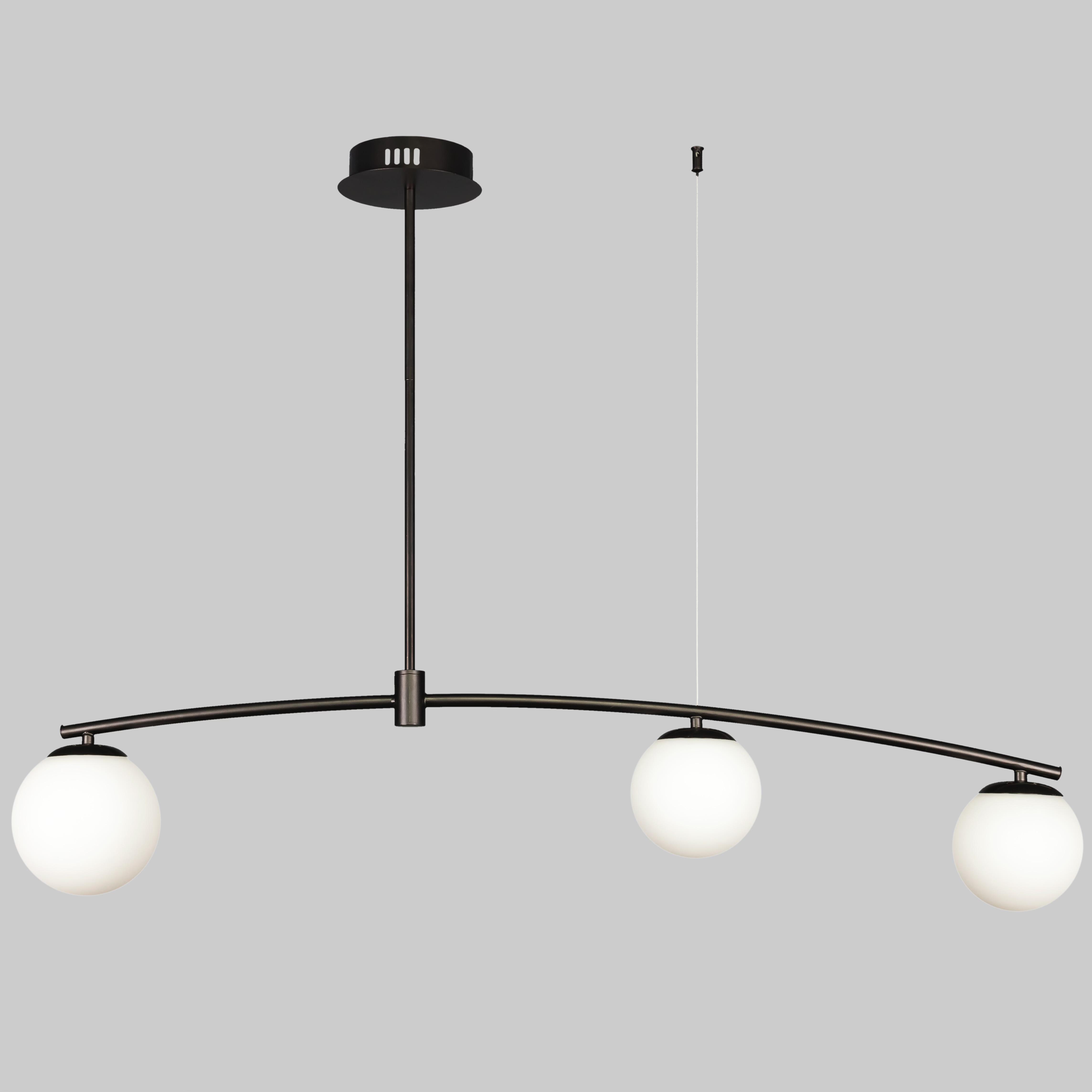 Люстра на 3 плафона Черный/Белый (52-9827-3 BK+WH)