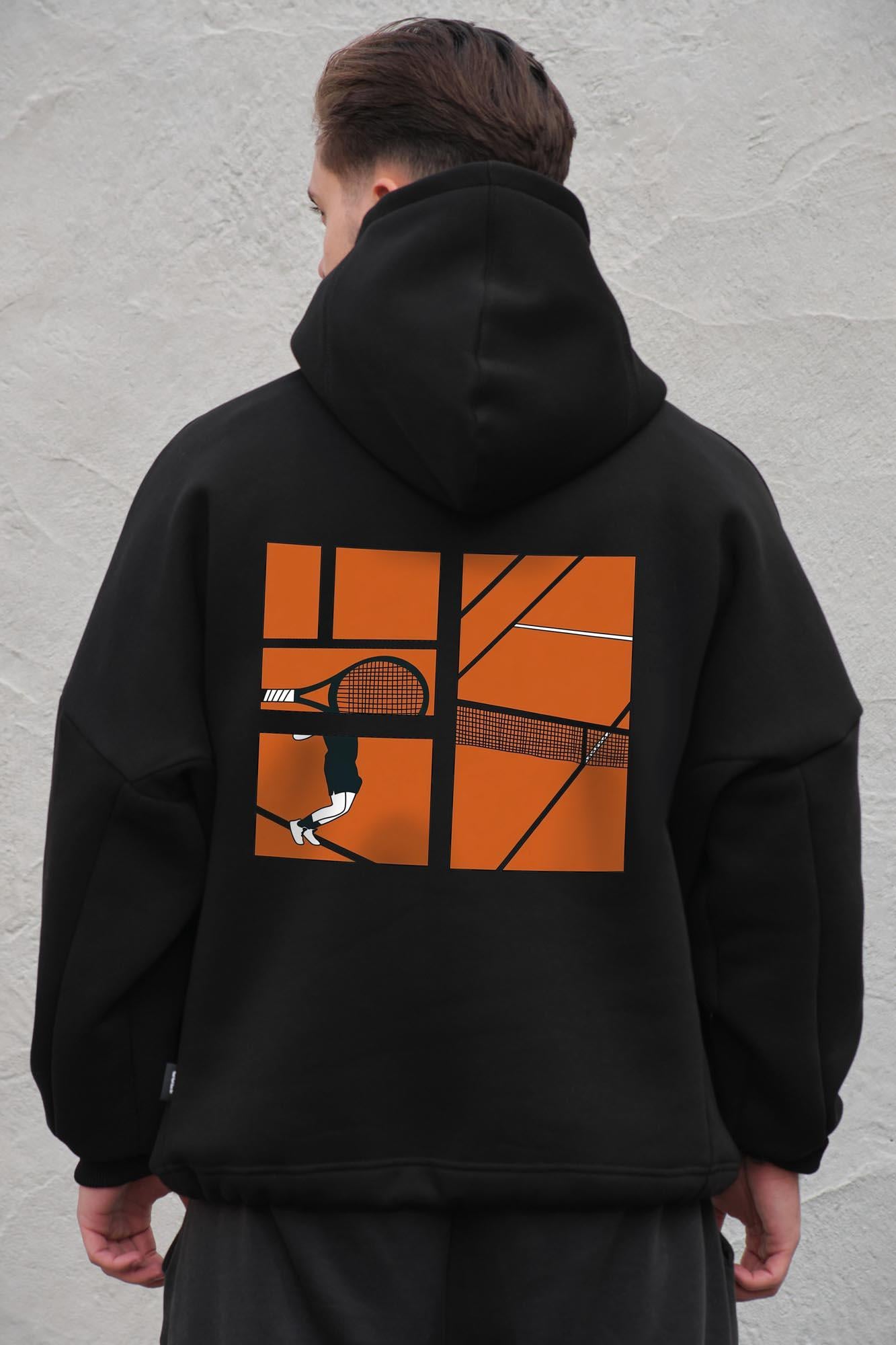 Худи на флисе с капюшоном и принтом оверсайз Without Cort One size Black (8056471 8056472)