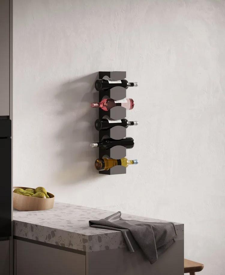 Полиця-тримач для вина NC Home на 5 пляшок Чорний (110108) - фото 4 Полиця-тримач для вина NC Home на 5 пляшок Чорний (110108) - фото 4