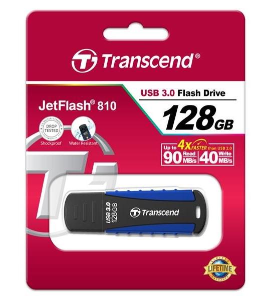 Флэш-память Transcend TS128GJF810 128 Gb USB 3.1 Черный с синим (578307) - фото 2